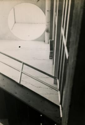 Black Mountain College Stairwell in Studies Building with Mailboxes