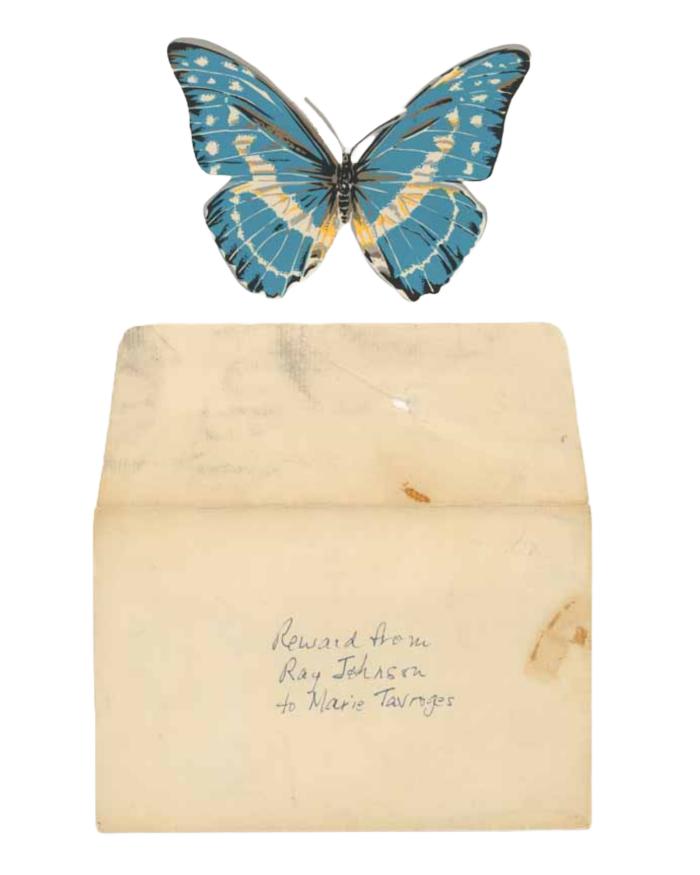 Reward from Ray Johnson to Marie Tavroges (Envelope with Butterfly)