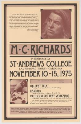 M.C. Richards in Residence at St. Andrews College, Laurinburg, North Carolina, November 10 - 15, 1975
