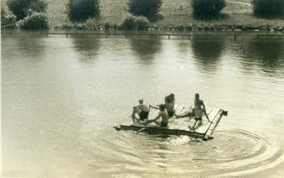 Students rafting at Lake Eden
