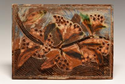 Untitled (Tile with Seed Pod Imagery)
