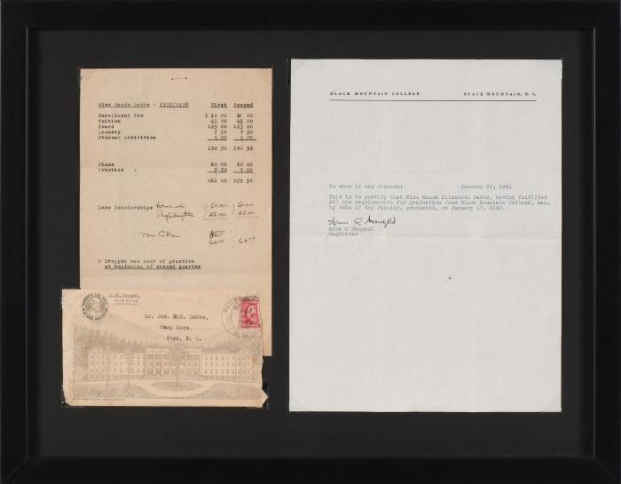 Maude Dabb's graduation certification and ephemera 