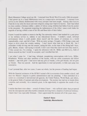 "Black Mountain College saved my life..."