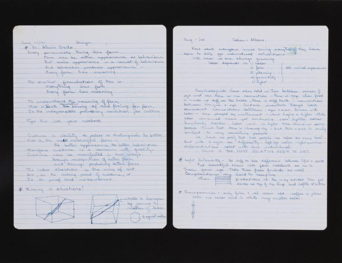 Design and Color Notes from Josef Albers' Class, Summer 1945