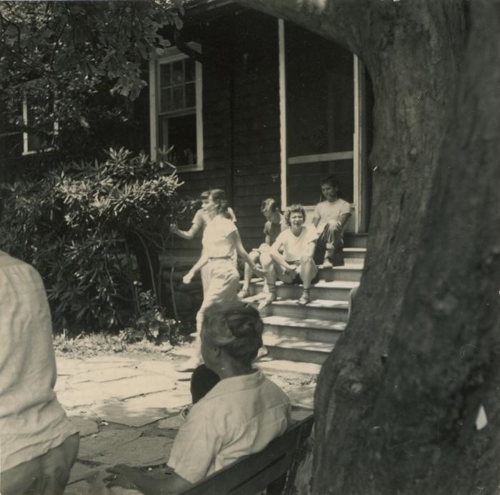 Students and faculty outside the Dining Hall