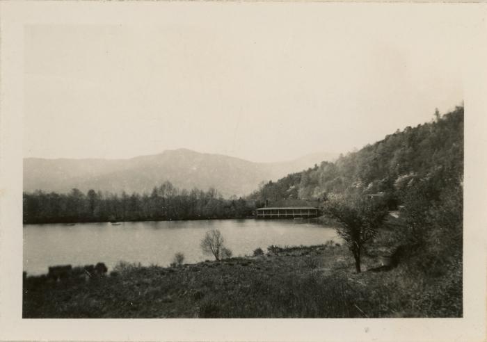 View of the Dining Hall across Lake Eden