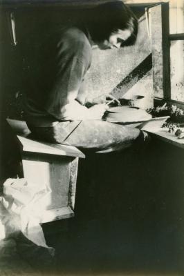 M.C. Richards at her studio at Stony Point