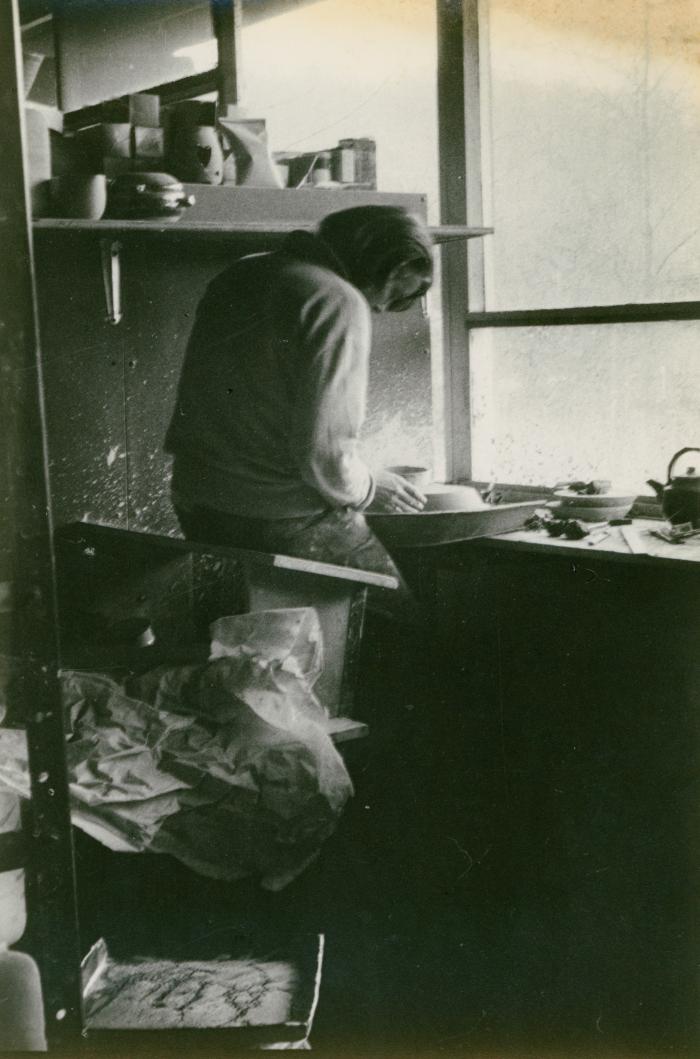 M.C. Richards at her studio at Stony Point