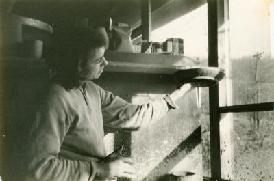 M.C. Richards at her studio at Stony Point