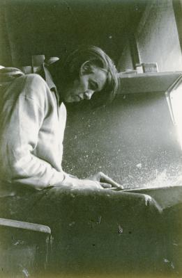 M.C. Richards at her studio at Stony Point