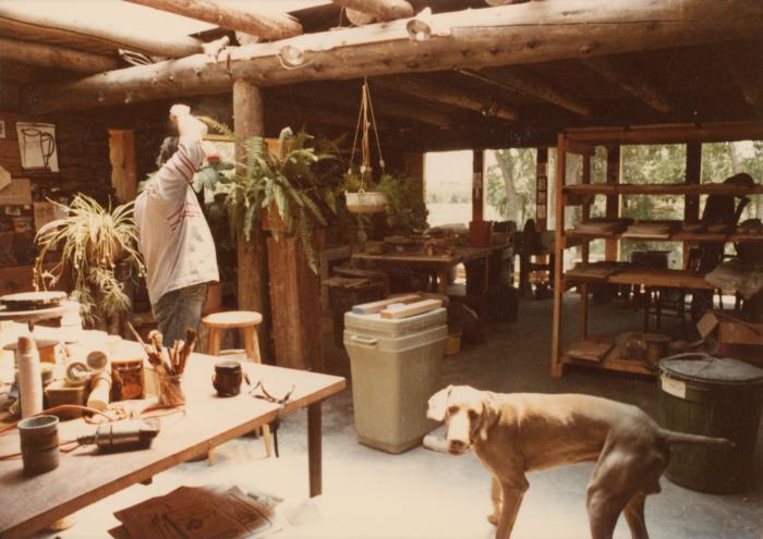 Jorge Fick and Cynthia Homire in her New Mexico Studio