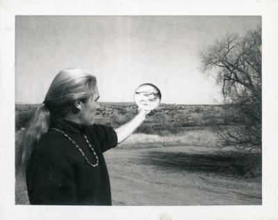 Cynthia Homire with pottery