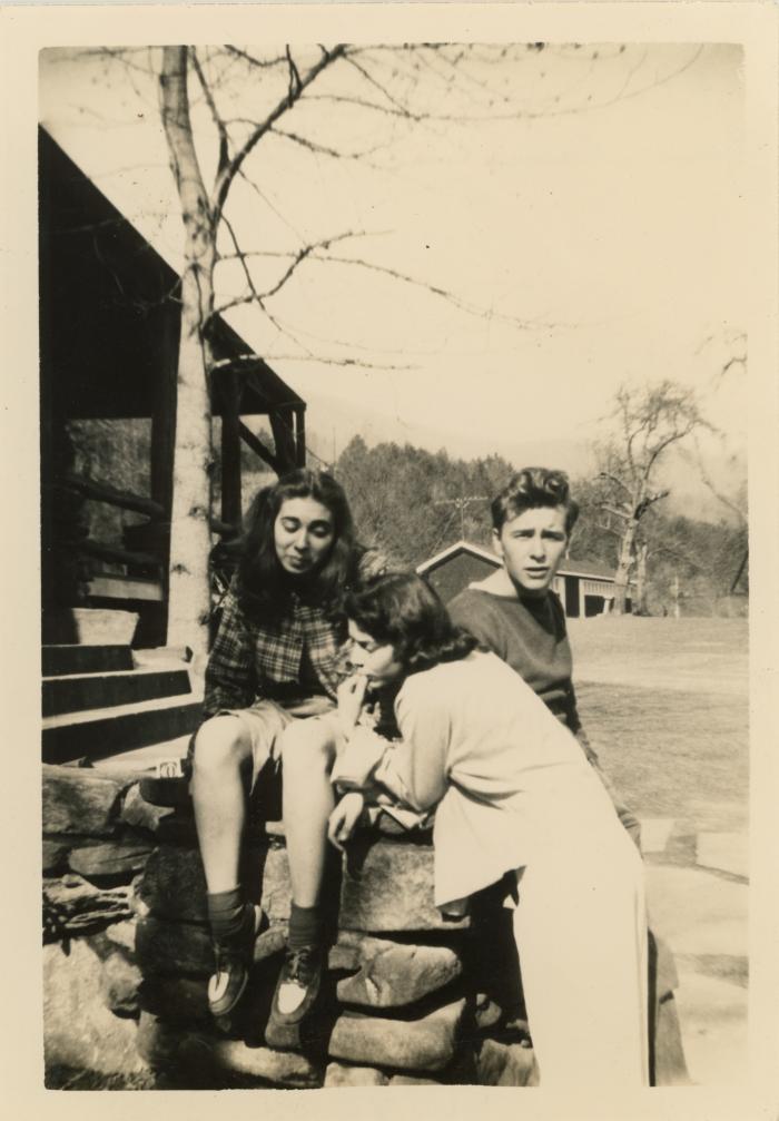 Dora (Dody) Harrison Weston Thompson, June Elaine Smith, and an unidentified student at the Lake Eden campus