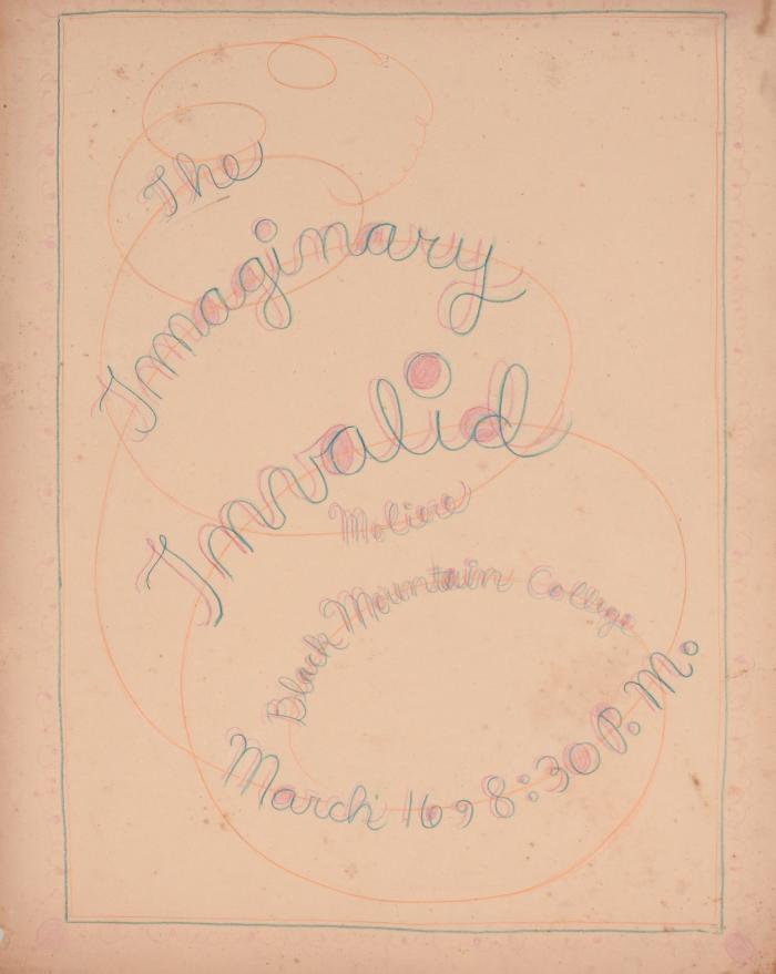 Poster Design for the Production of <em>The Imaginary Invalid</em> by Molière, Black Mountain College