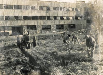 John Virgil "Danny" Deaver and other students during the work program at Lake Eden campus