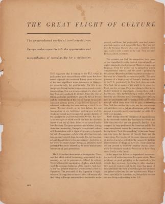 "The Great Flight of Culture" article