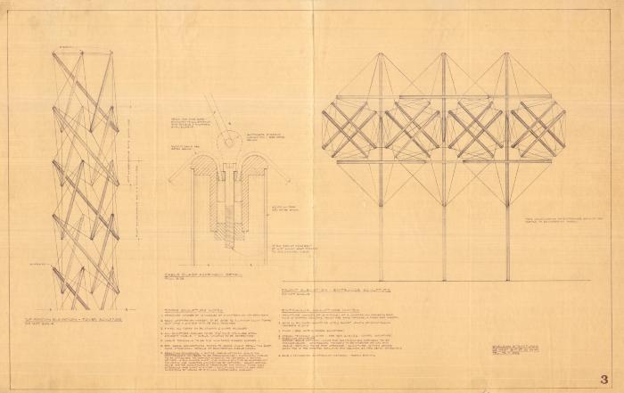 Plan for Tower and Entrance Sculptures for the New York Woeld's Fair 1964