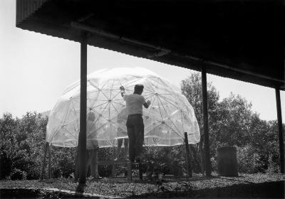 Buckminster Fuller with Students and the Geodesic Dome, Summer 1949