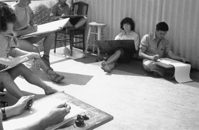 Drawing Class on the Sun Porch of the Studies Building